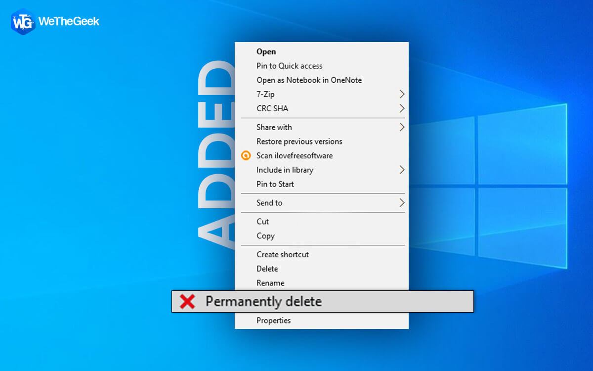 How To Add A “Permanently Delete” Option To The Windows Context Menu