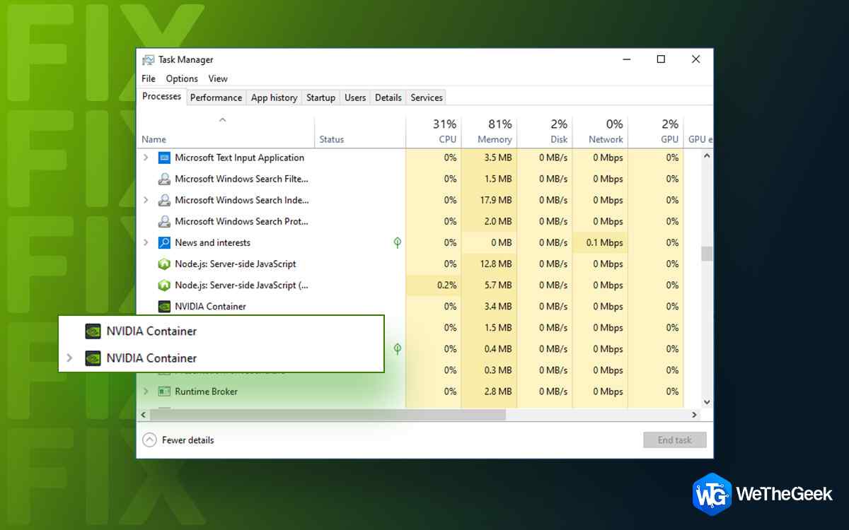 How to fix NVIDIA Container high CPU usage on Windows