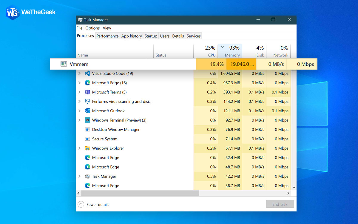 What Is Vmmem Process? How To Fix Vmmem.exe High Memory Usage