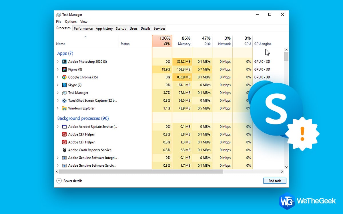 How to fix Skype’s High CPU usage in Windows 10/11
